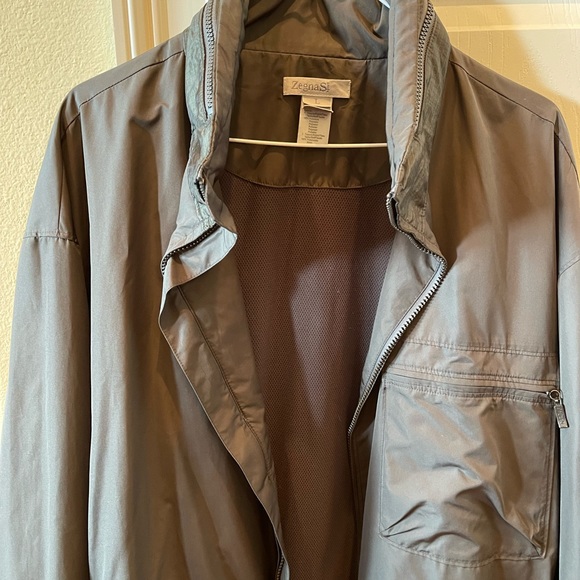 Ermenegildo Zegna Sport Men's Insulated Windbreaker Hooded Jacket Brown Sz L - Picture 4 of 4